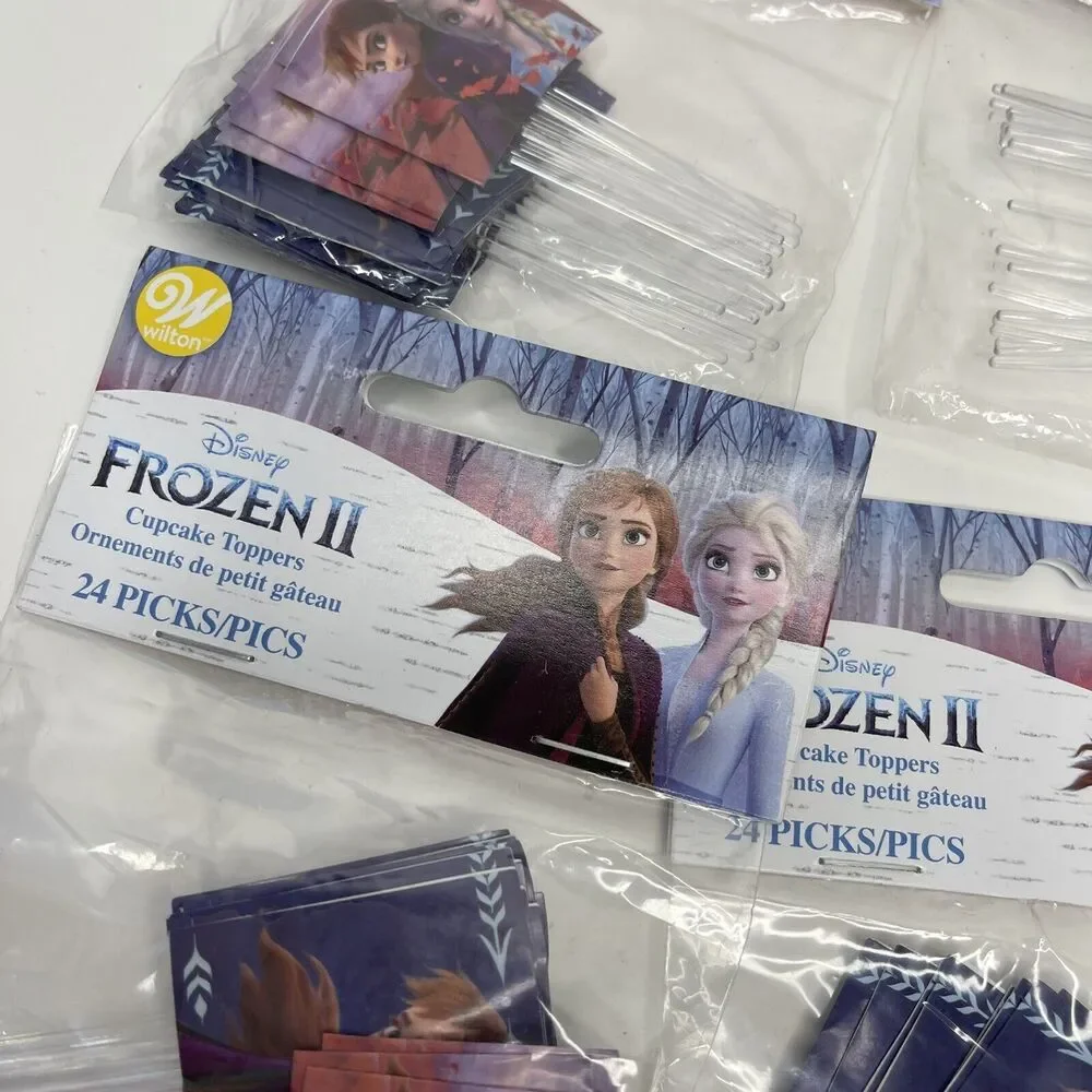 6 Disney Frozen II Cupcake Toppers 24 Picks Birthday Party Wilton 144 Total‎